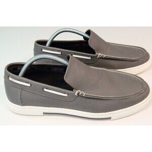 Kenneth Cole Reaction Ankir Men's Loafers 11.5 Gray Canvas Slip On Boat Shoes
